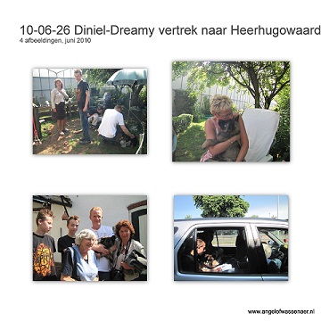 Diniël-Dreamy vertrekt met Edwin, Yvonne, Koen, Gijs en hun oma